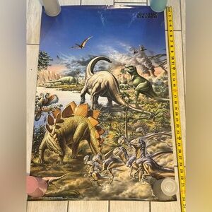 Vintage Jurassic Kingdom Dinosaurs  Poster 1992 Athena Int. London 22"x34"